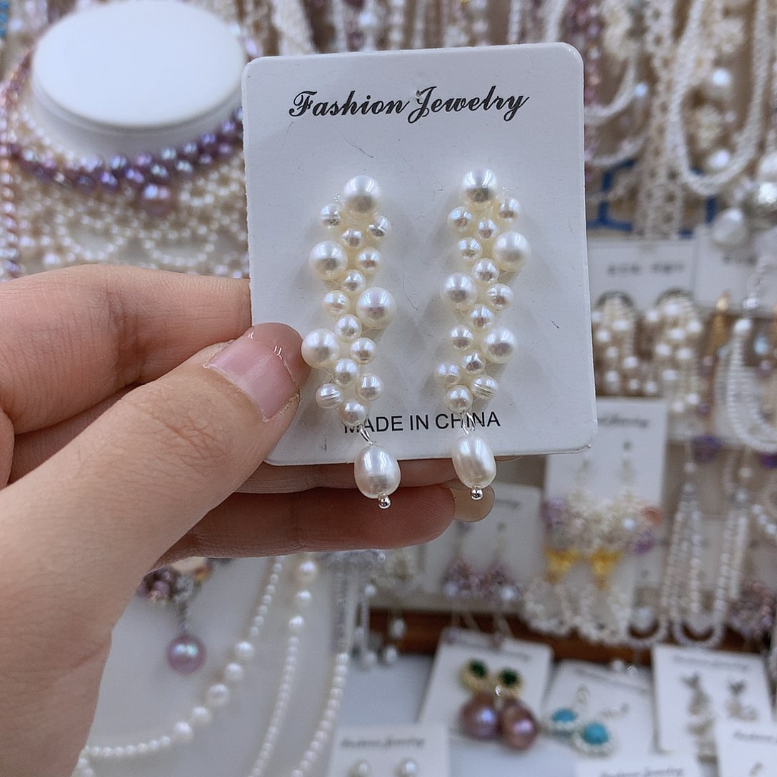 项链银S925镶嵌淡水珍珠