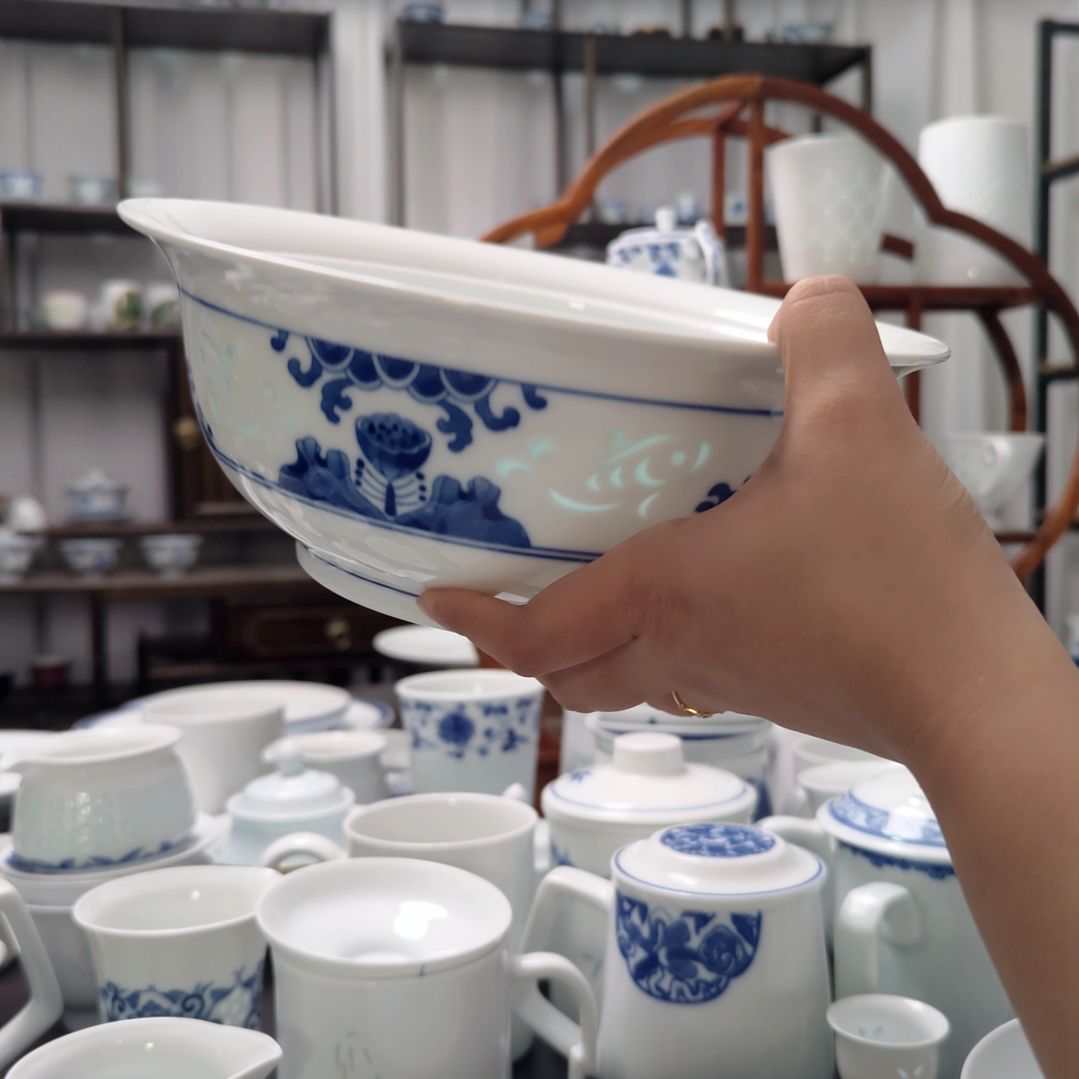 瓷手绘夏汤煲无盖子