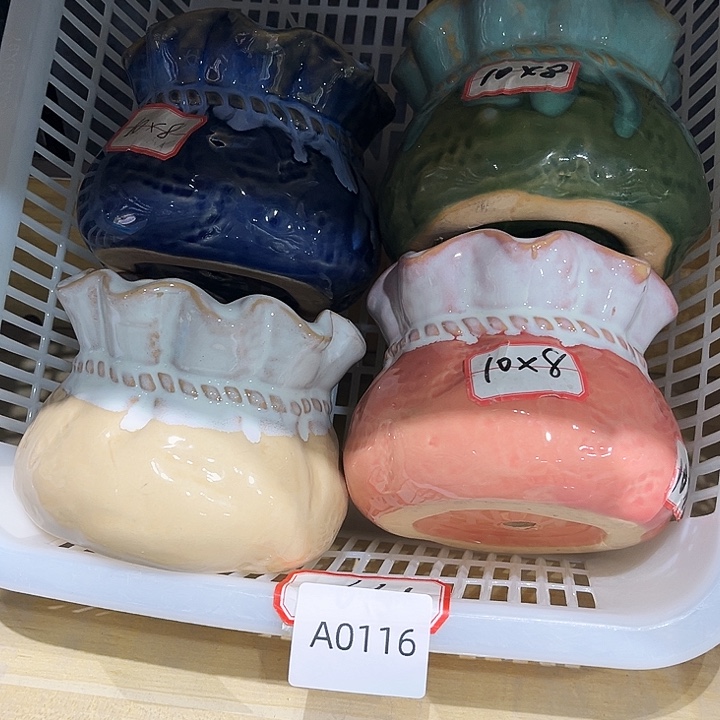 瓷片花盆多肉植物艺术品