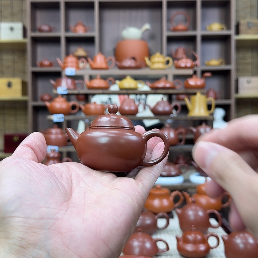 茶壶紫砂潮州手拉壶朱泥水平
