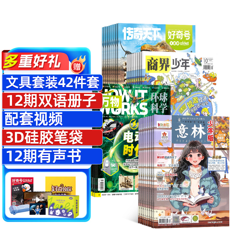 【杂志铺】好奇号+商界少年+万物+意林少年版组合 2026年一月起订