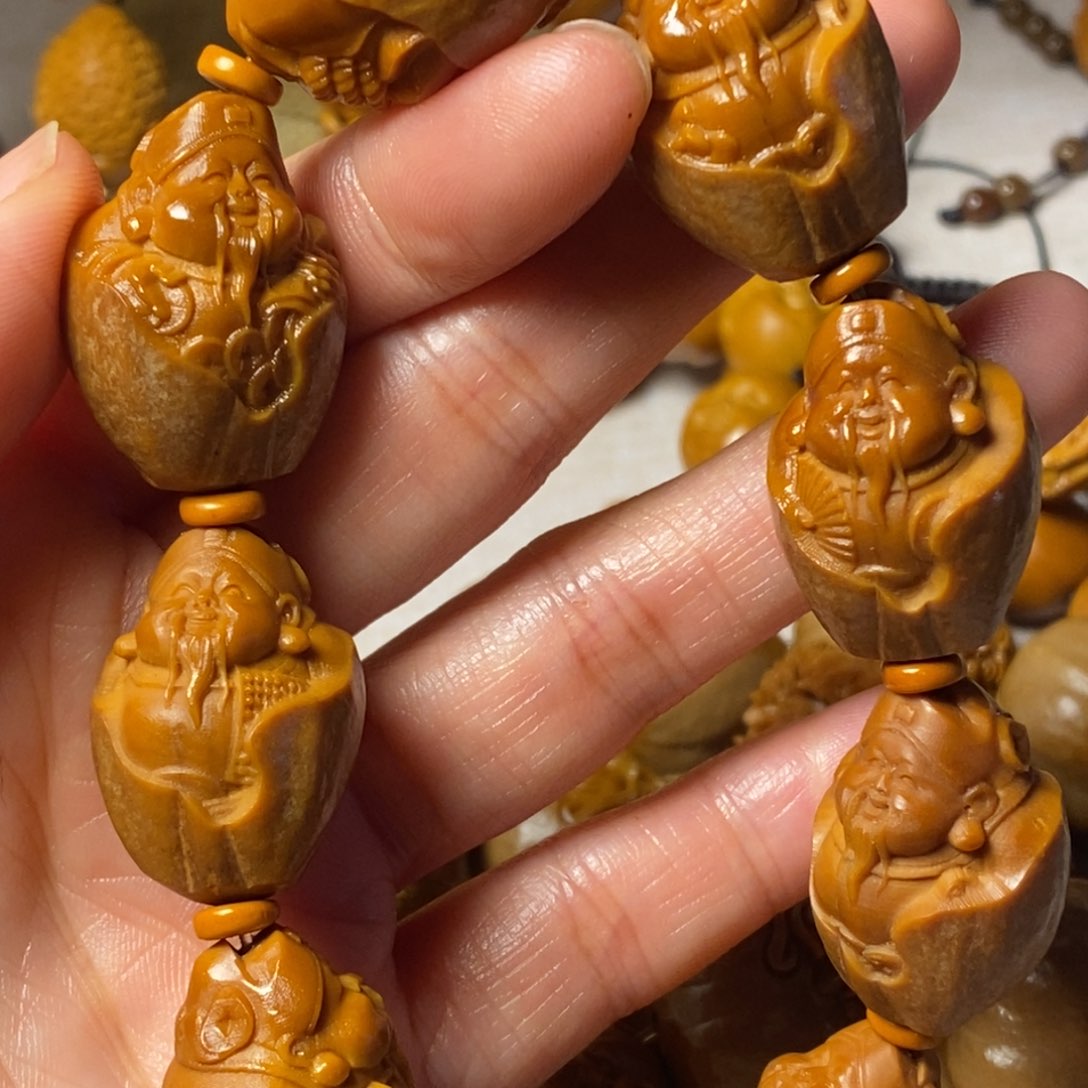 橄榄核手串/手链包衣财神