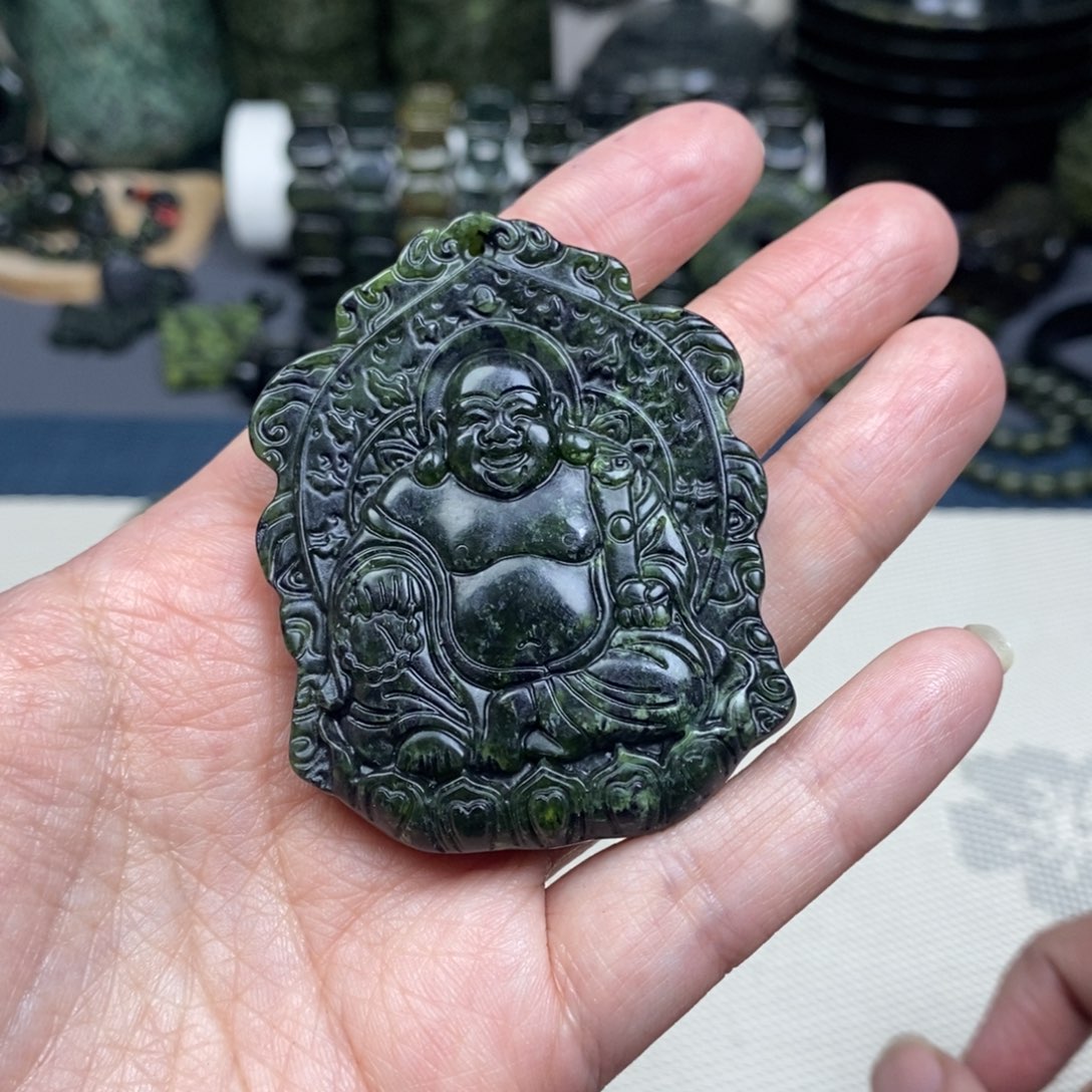 蛇纹石玉吊坠(不含链)未镶嵌精品佛牌