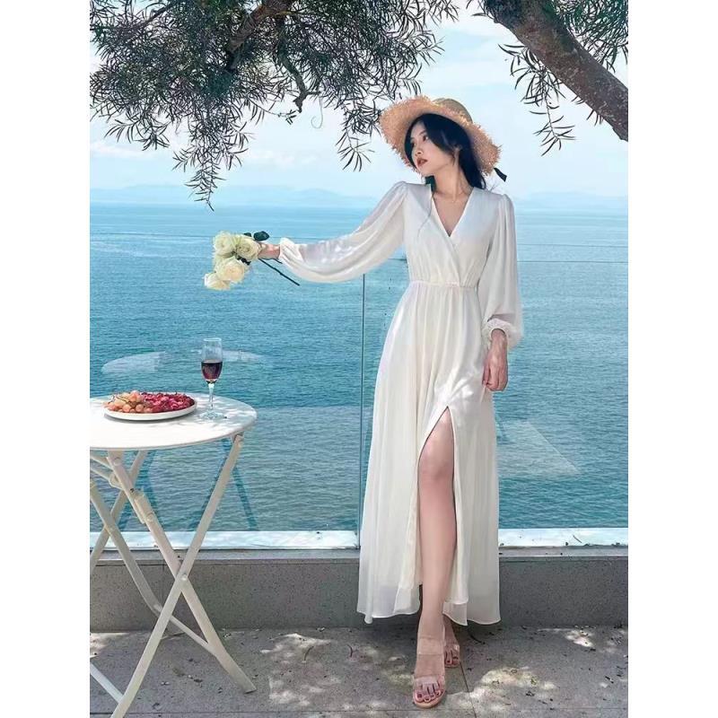 【海燕300-370】长裙秋季常规高腰拖尾裙子连衣裙夏季中长款