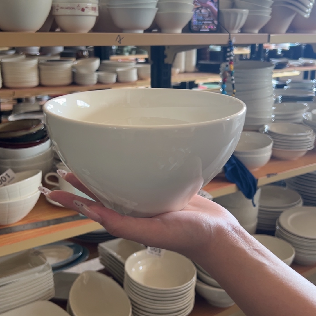 新骨瓷006微瑕暖白 7寸 水果碗