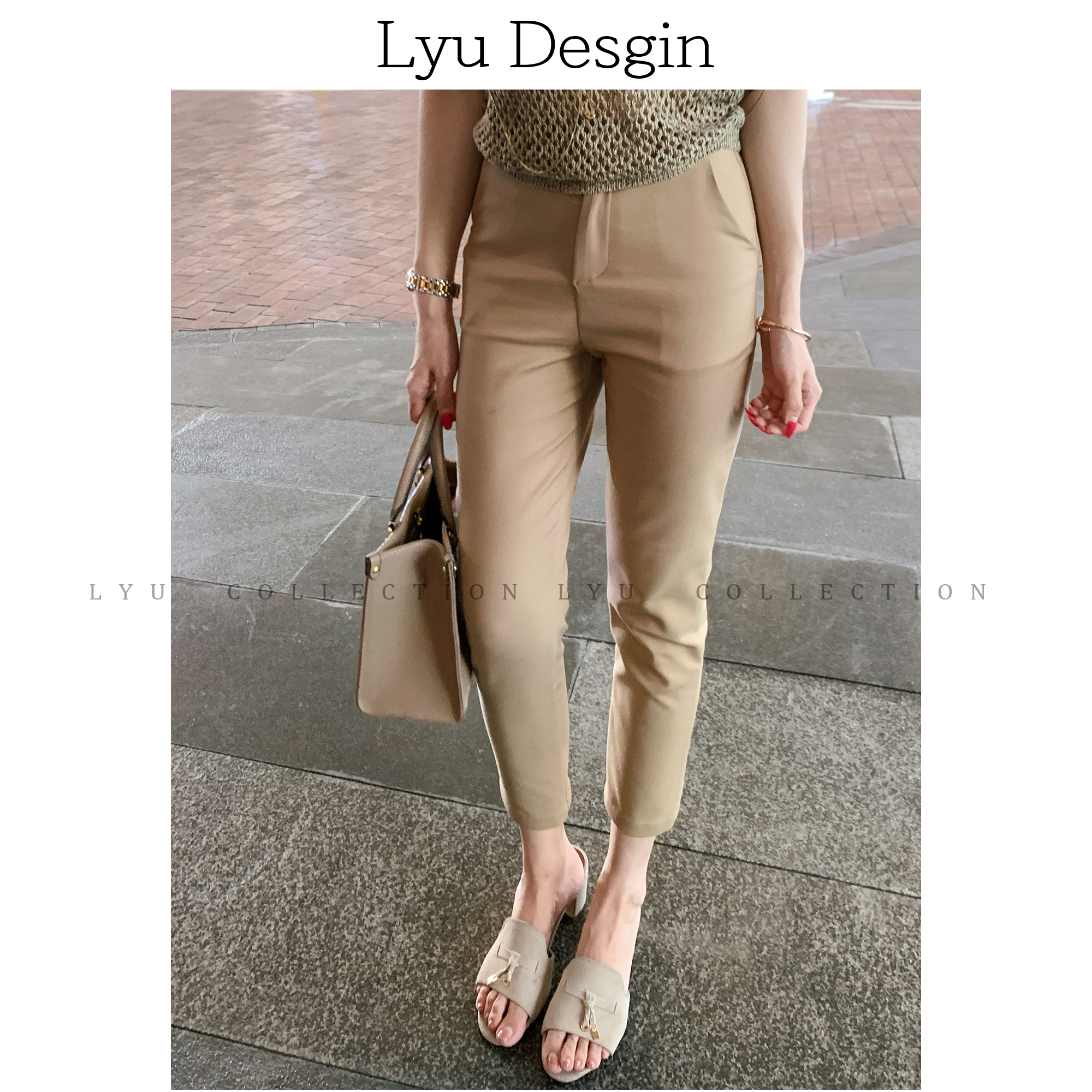 LYU老钱巨修饰腿型的西装9分裤061