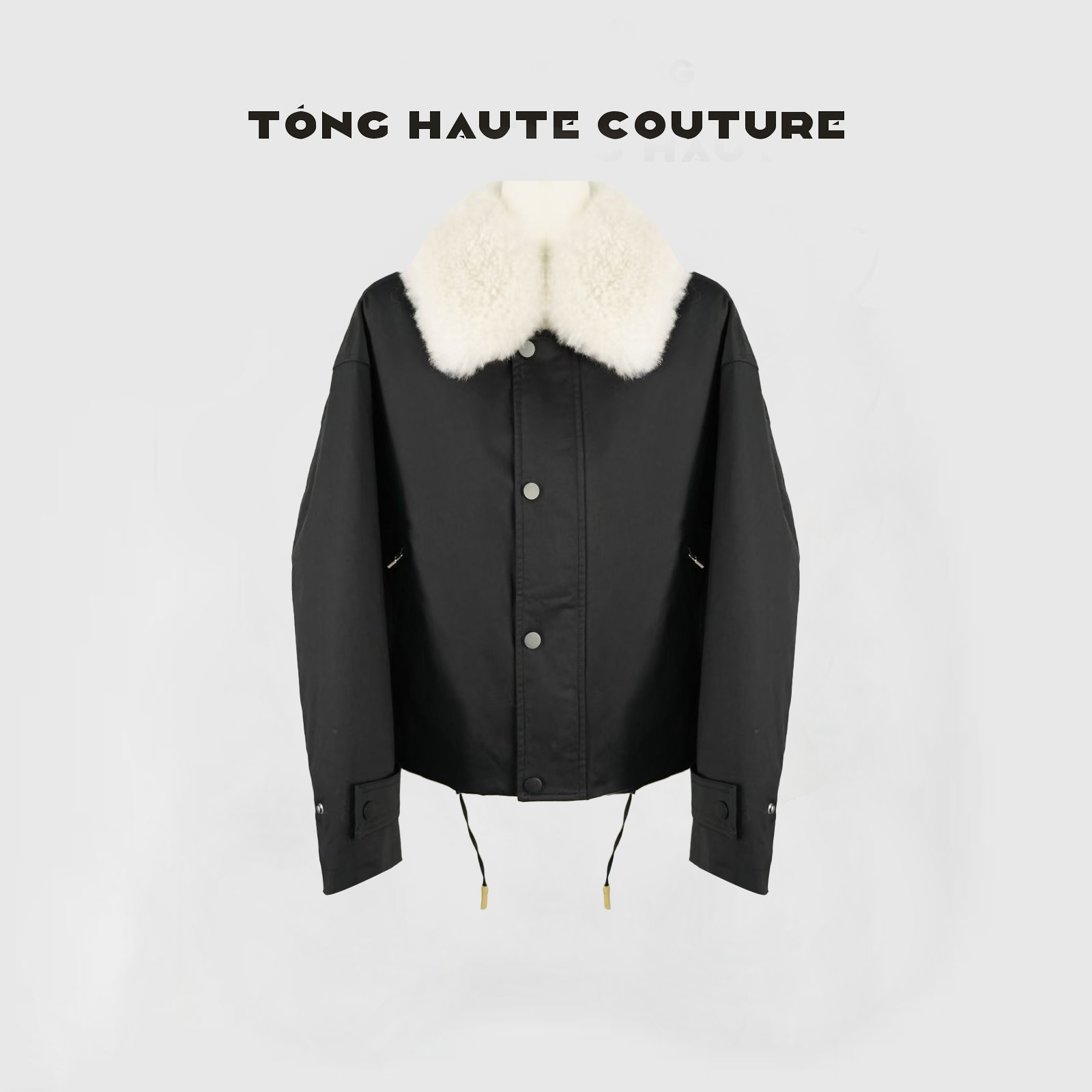 【初玖】冬季新款轻奢风山羊绒绵羊皮时尚棉服 YW750