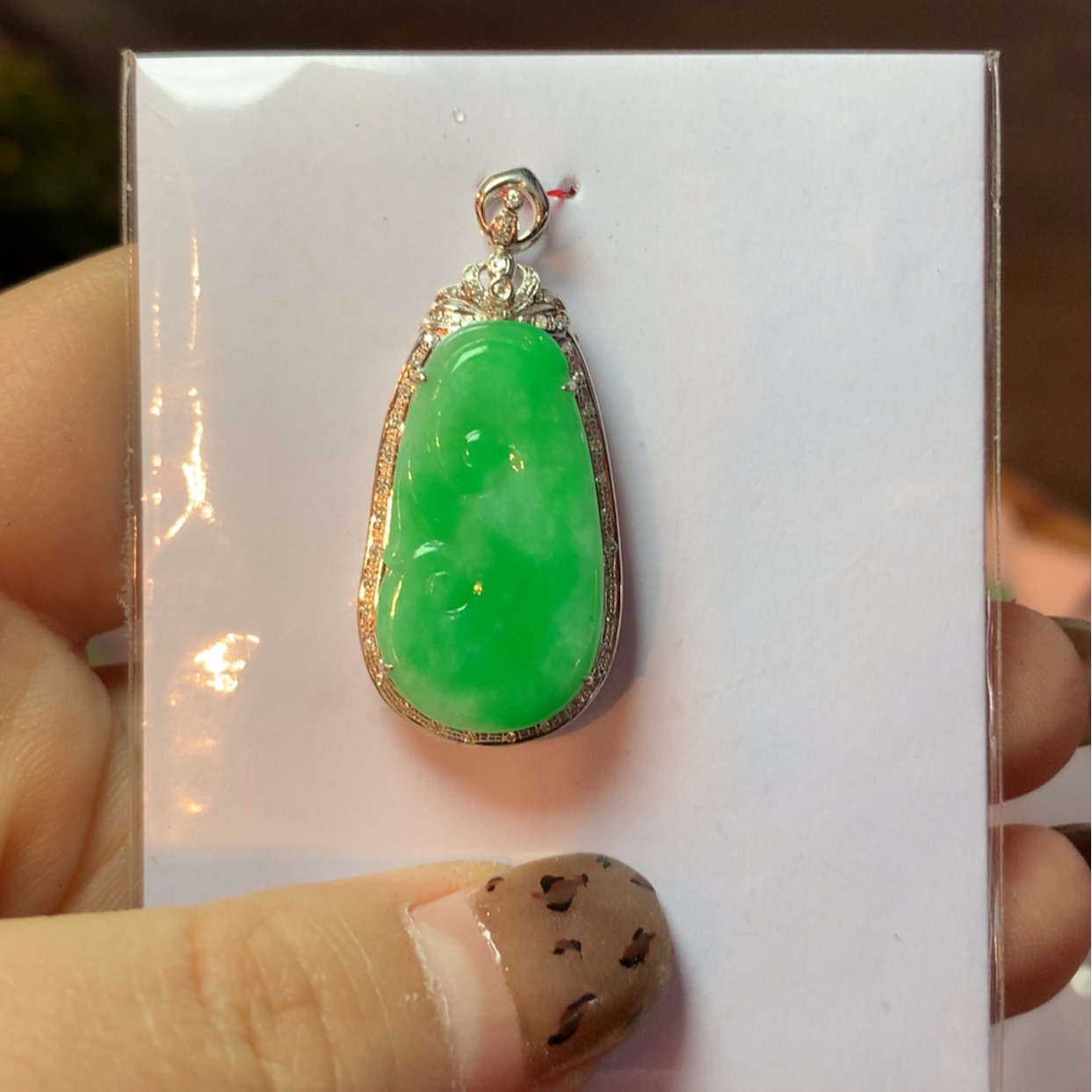 【闪购商品】翡翠颈饰18K金镶嵌如意