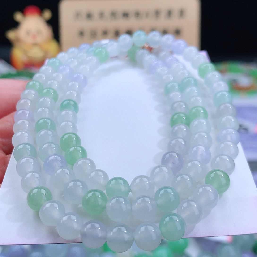 翡翠手链未镶嵌卡6mm