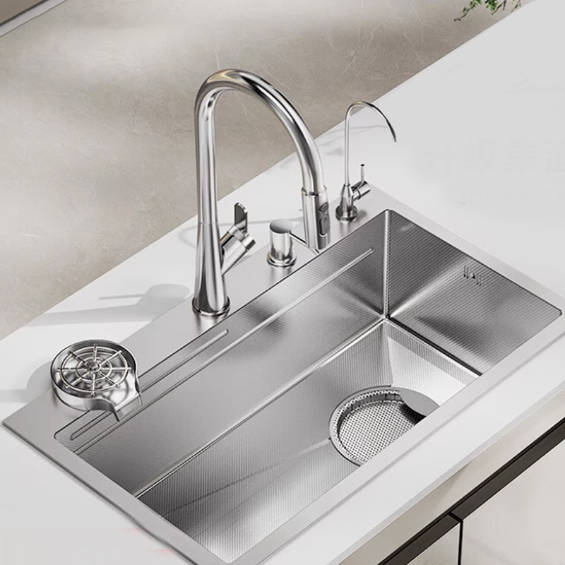 【大牌科技】极刻纳米-E8厨房大单槽304不锈钢洗菜盆集渣网过滤5.0X