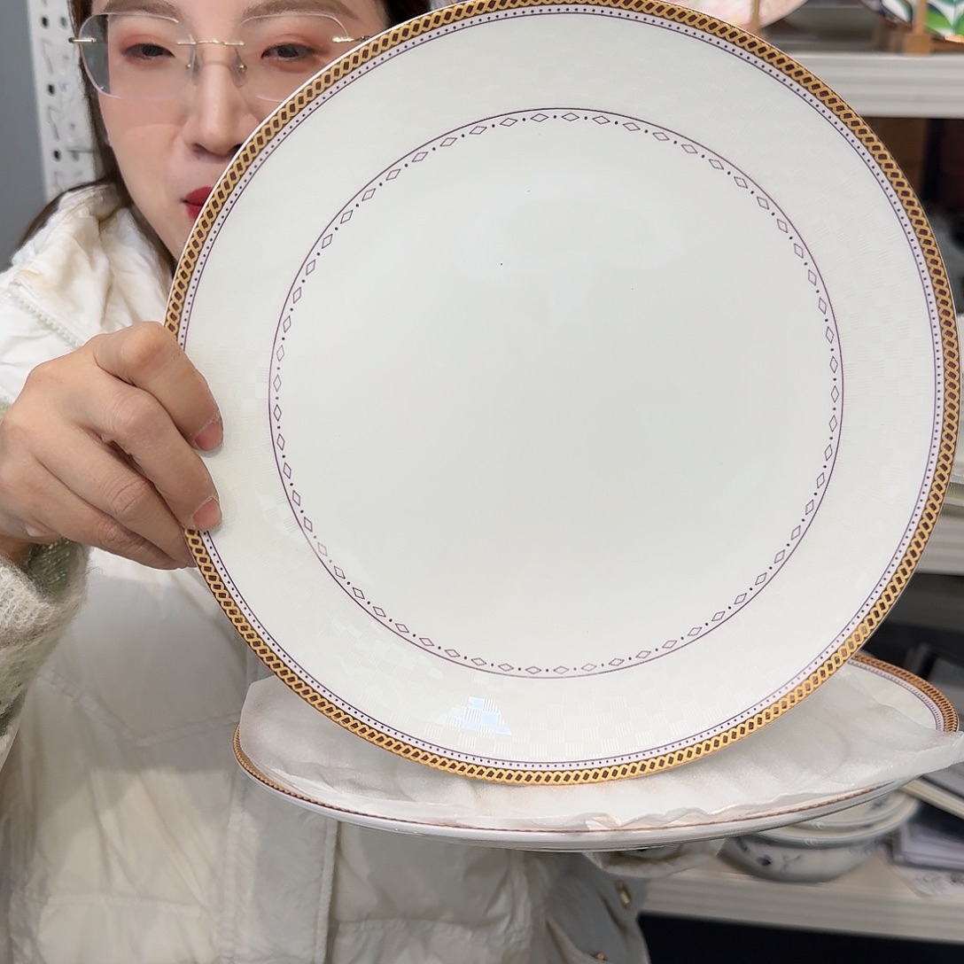 骨瓷高骨10.5英寸平盘27cm 2个