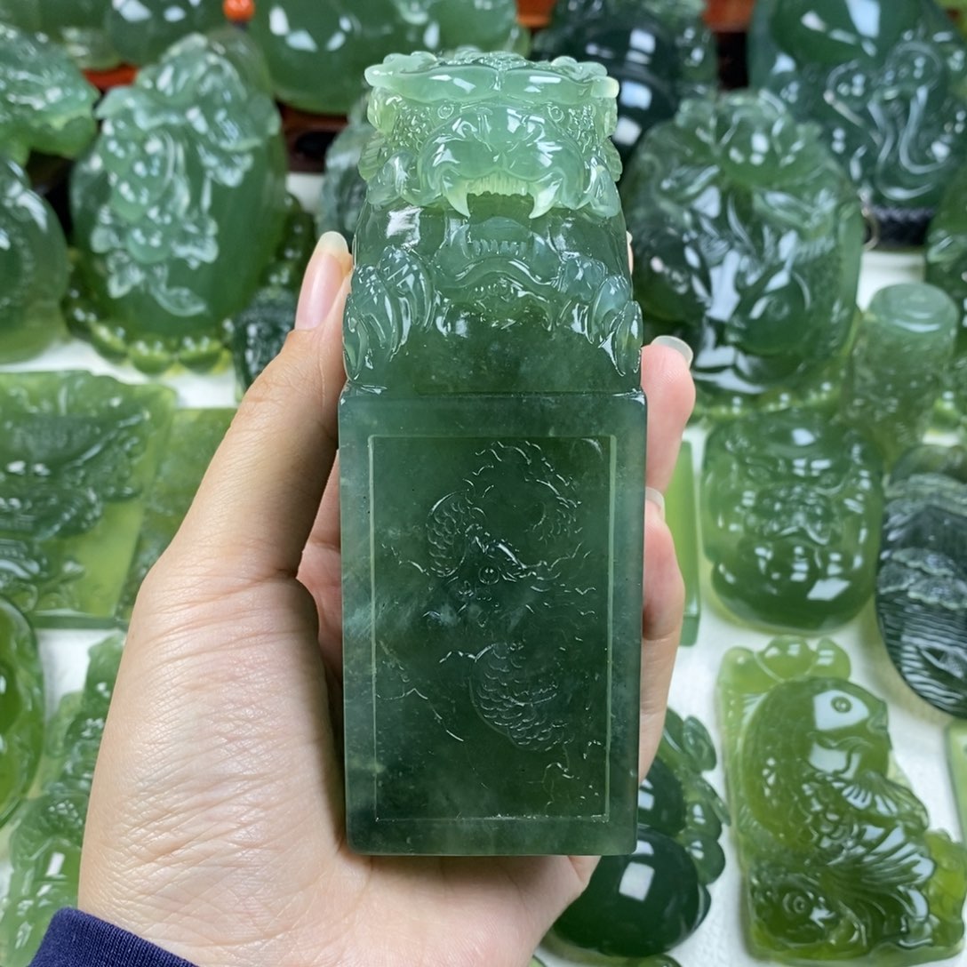 岫玉印章未镶嵌摘***星