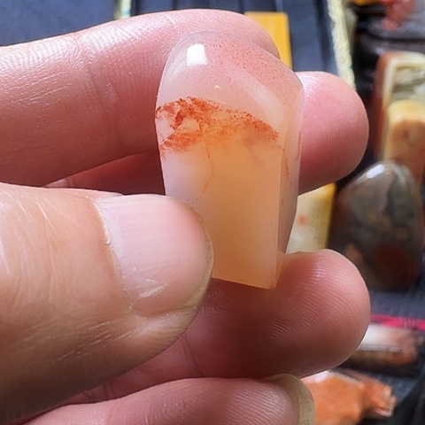 寿山石高山水洞桃花