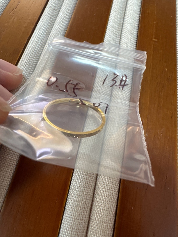 0.55 足金999 碎冰冰戒指 15圈口