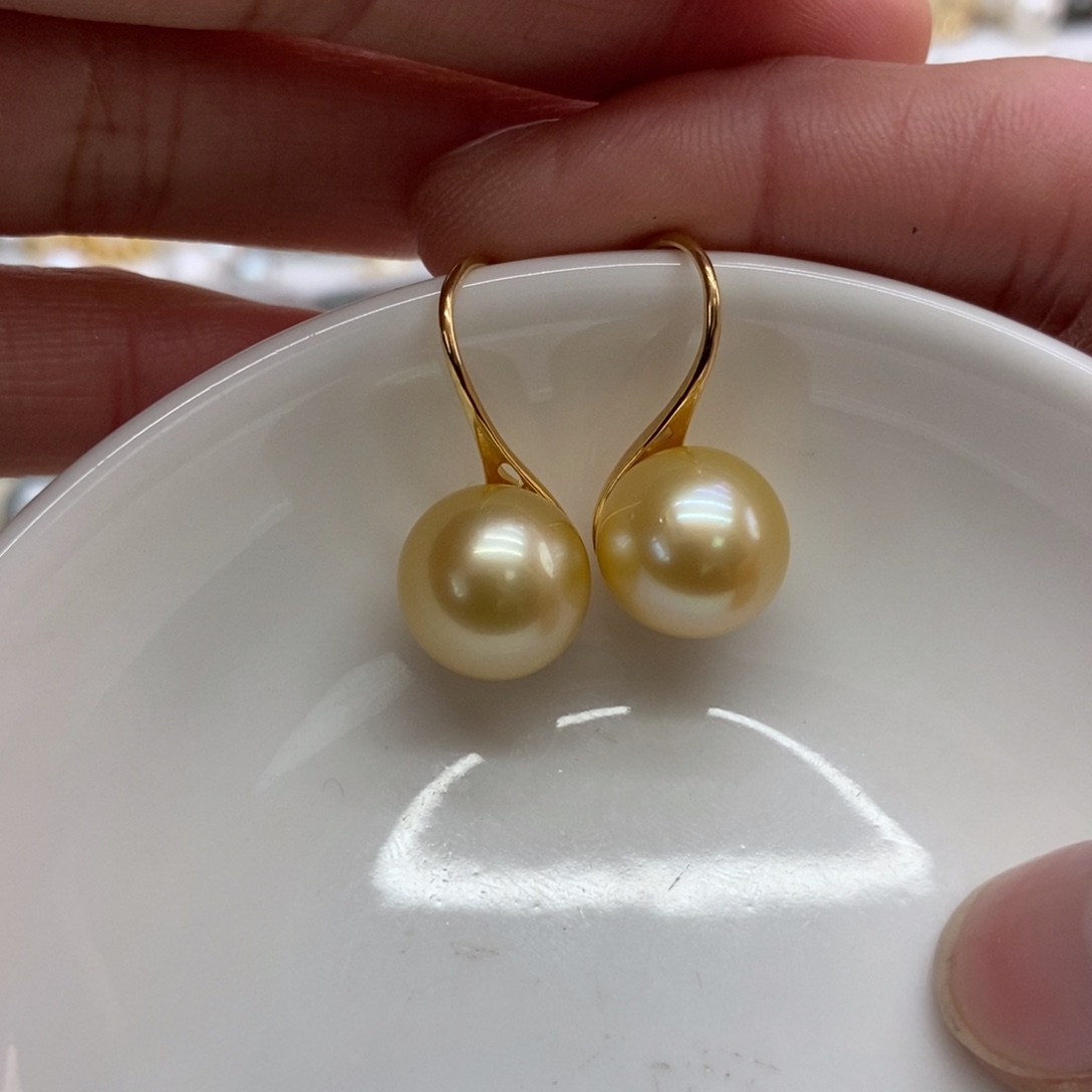 海水珍珠耳饰银S925镶嵌