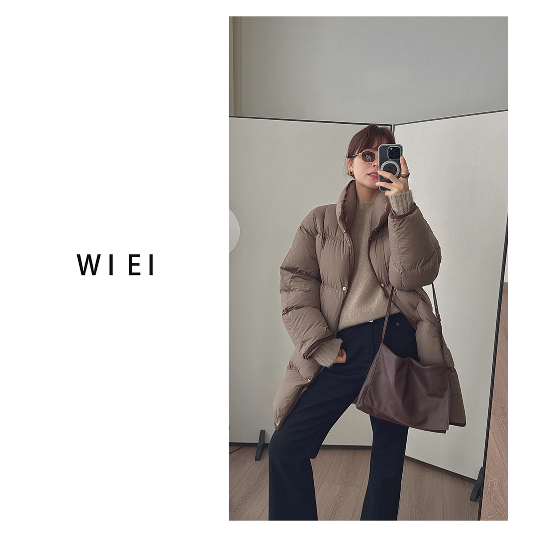 《WI EI》热气球*安心95白鹅绒 围裹式中长款通勤羽绒服24205