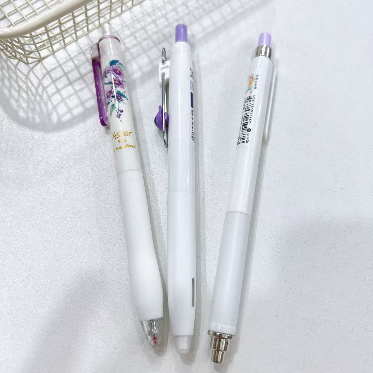 【黑墨/3支】P02紫杆小白笔,猫眼万物生花语..掉封蜡不售后