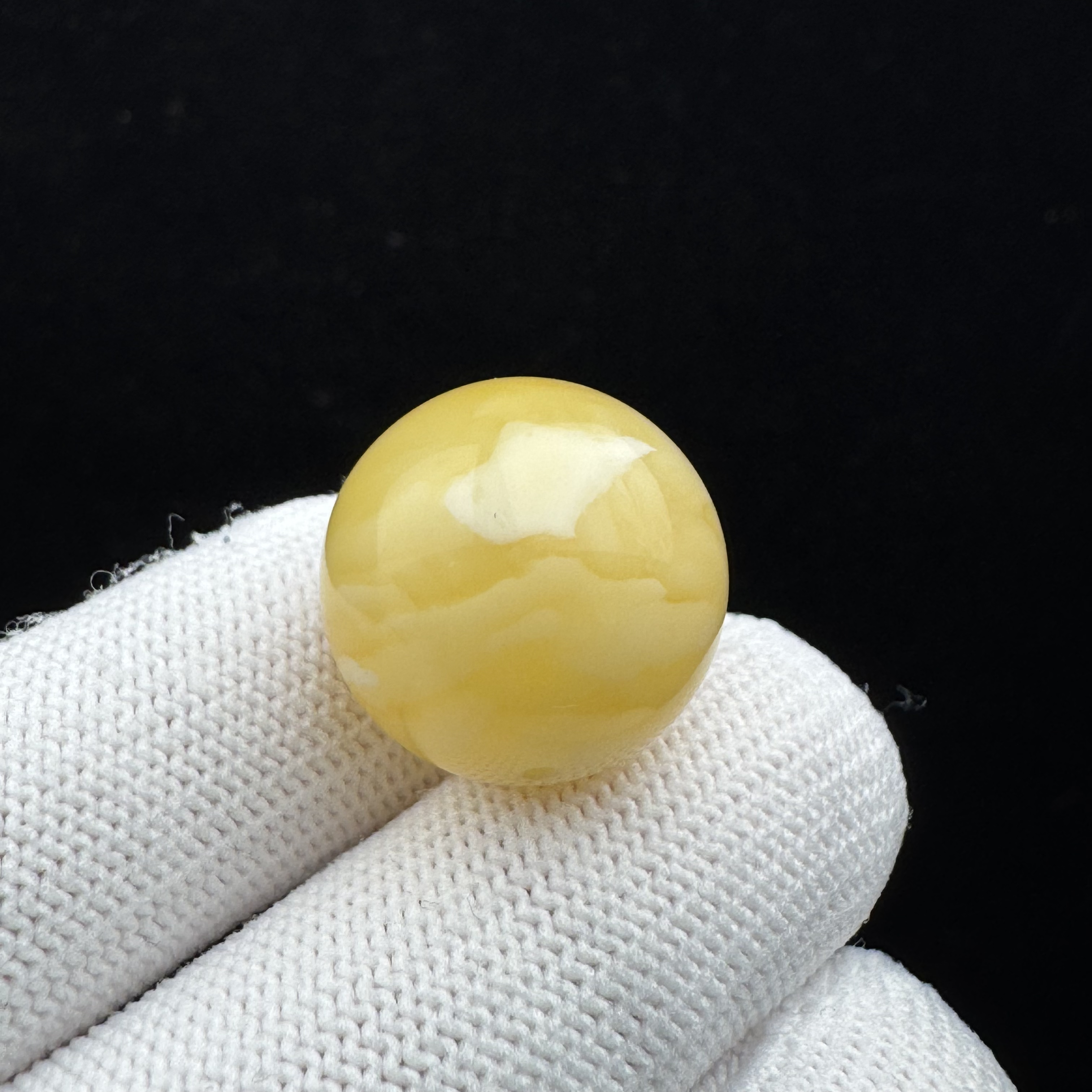 A1744天然蜜蜡 妖花圆珠 18.4mm支持鉴定 假一罚四