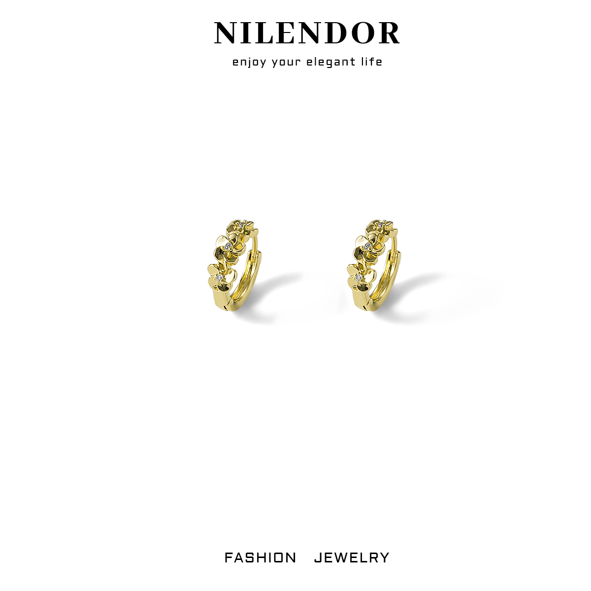 铜合金耳饰 ES-12时尚气质小桃花百搭耳环