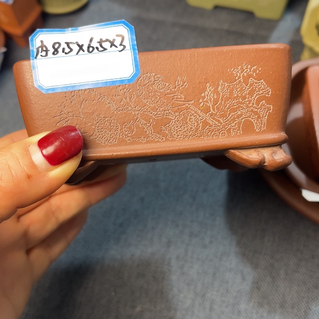 精选紫砂长方马槽盆