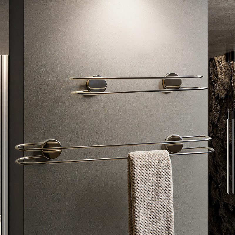 【bydoll】不锈钢吸盘毛巾杆置物架毛巾架免打孔浴室洗手台壁挂式