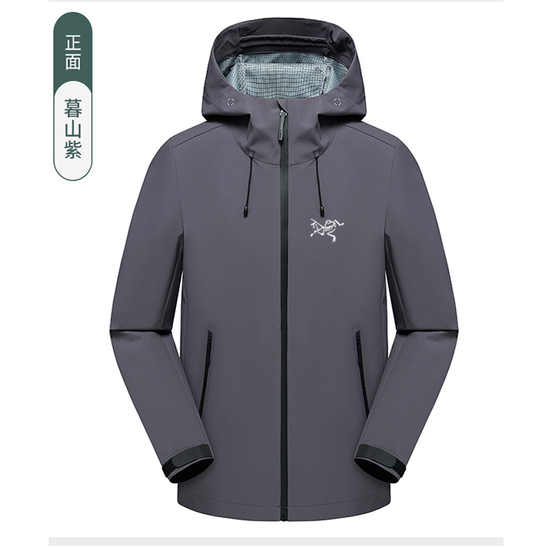 清仓刺绣鸟连帽冲锋衣防风防水透气适合户外登山运动男女同款