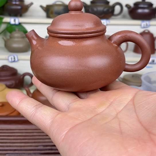 紫砂茶壶风釉羊角山紫泥160cc左右半手工