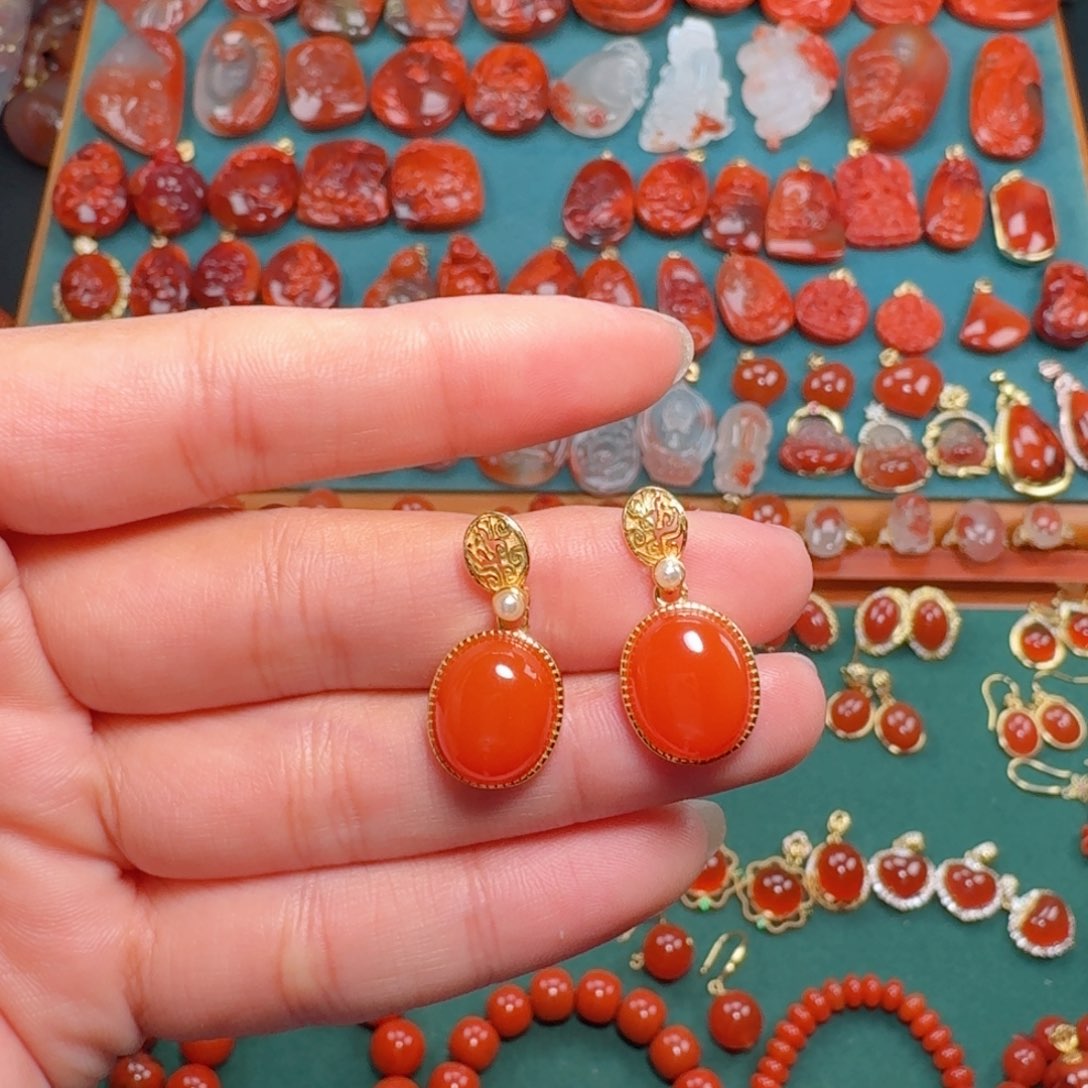 南红玛瑙南红银S925镶嵌