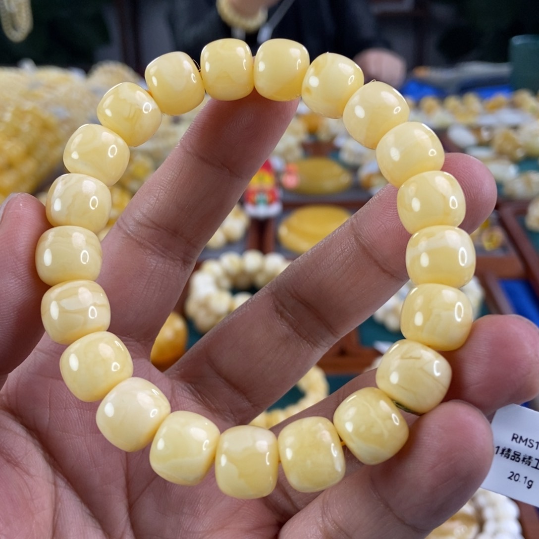 琥珀珠宝奇石未镶嵌11+浓蜡手串20.1
