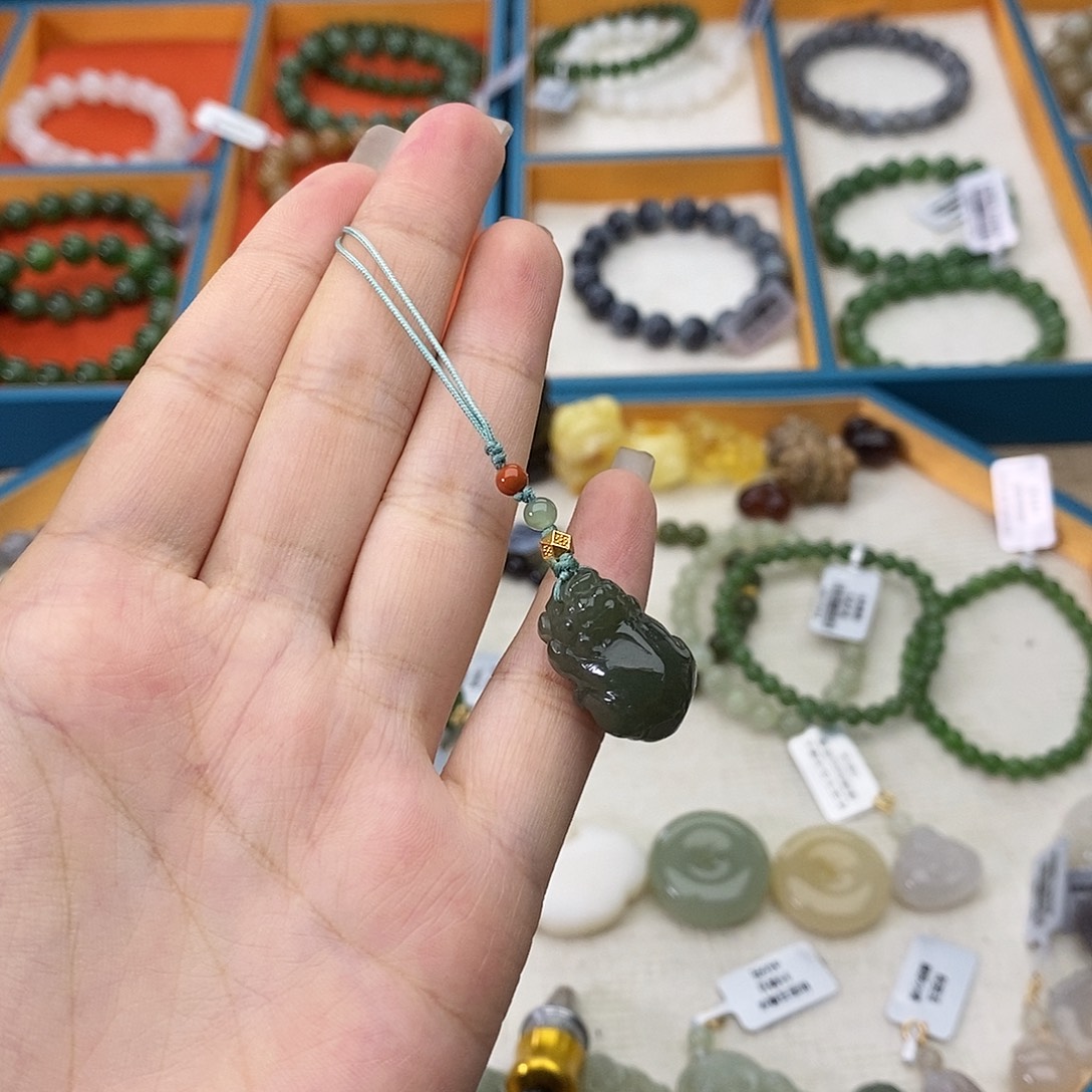 和田玉未镶嵌手链w3青黄口貔貅