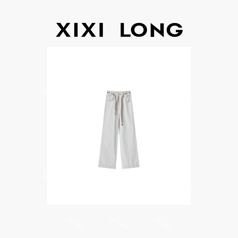 大喜 春夏新款时尚简约编织抽绳直筒休闲裤 93036