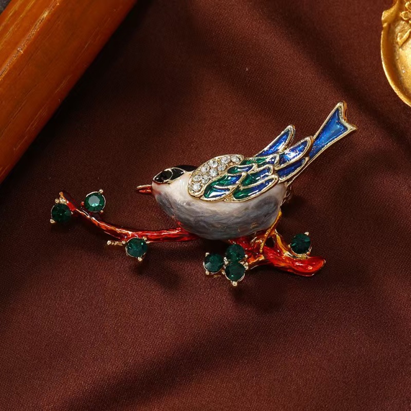 铜合金【喜鹊胸针】  2744