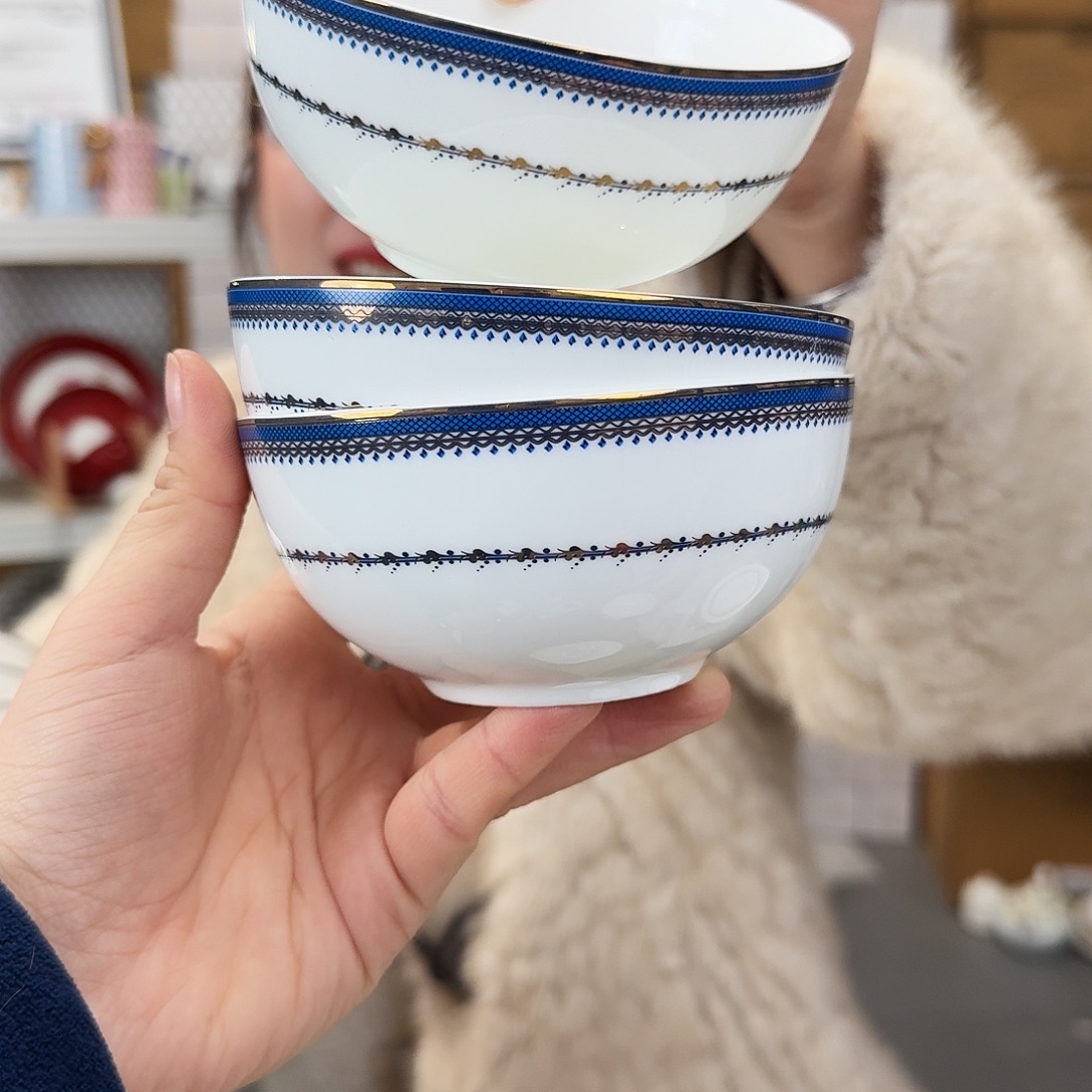 骨瓷高骨4.5英寸12cm饭碗3➕3只外贸骨瓷