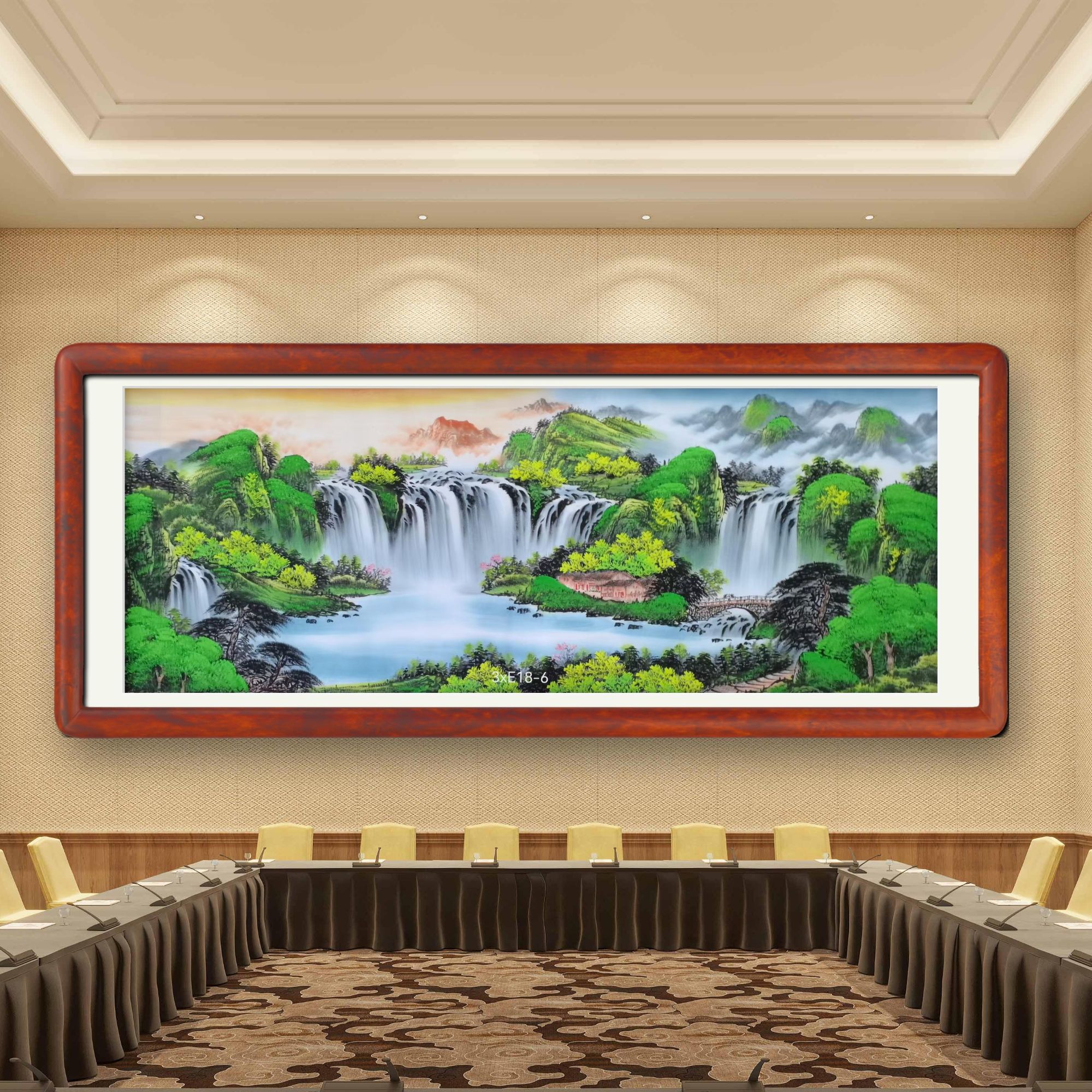 国画 小六尺 180*70  青绿山水  家居办公 不带框