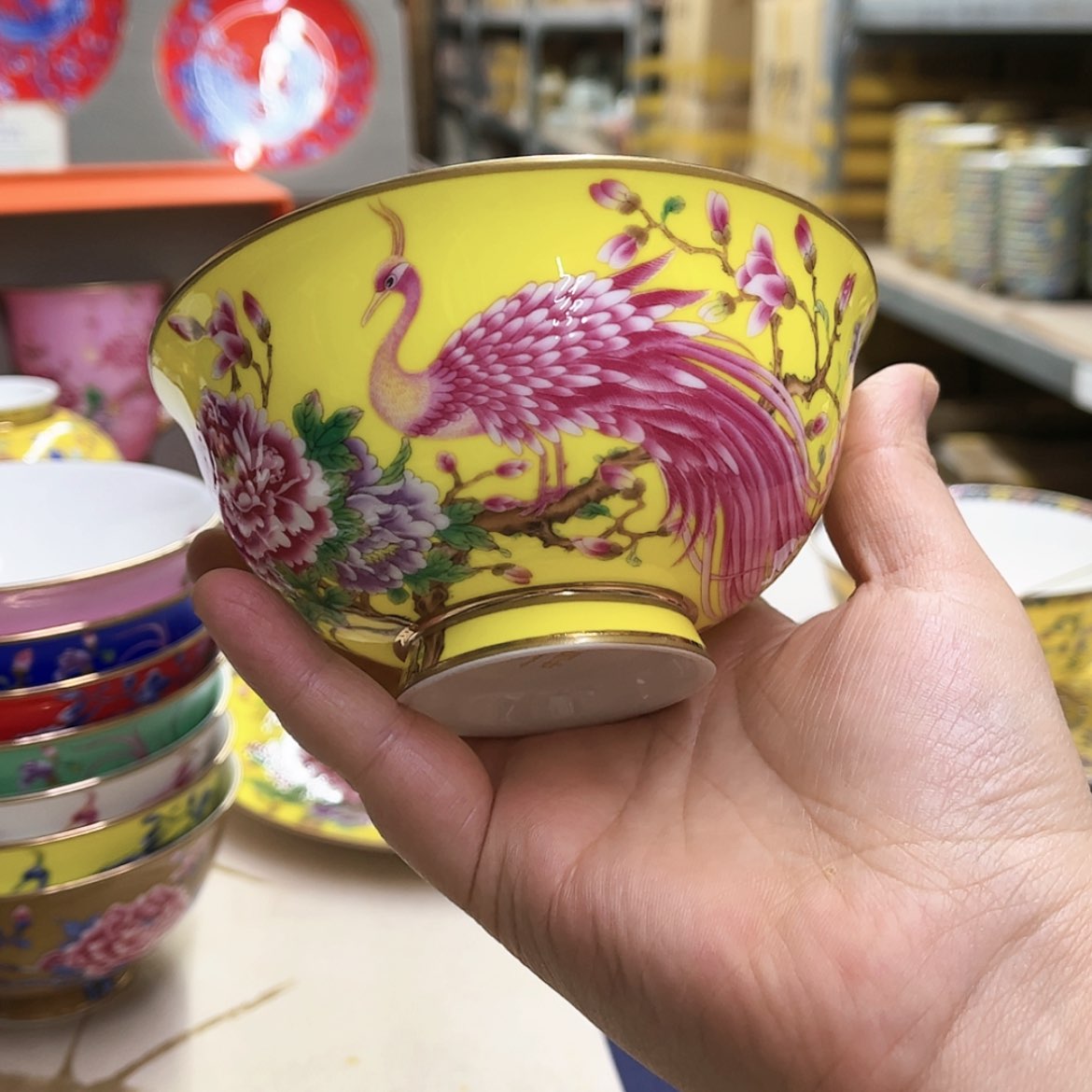 【闪购商品】骨瓷4.5英寸6黄。。。。。。