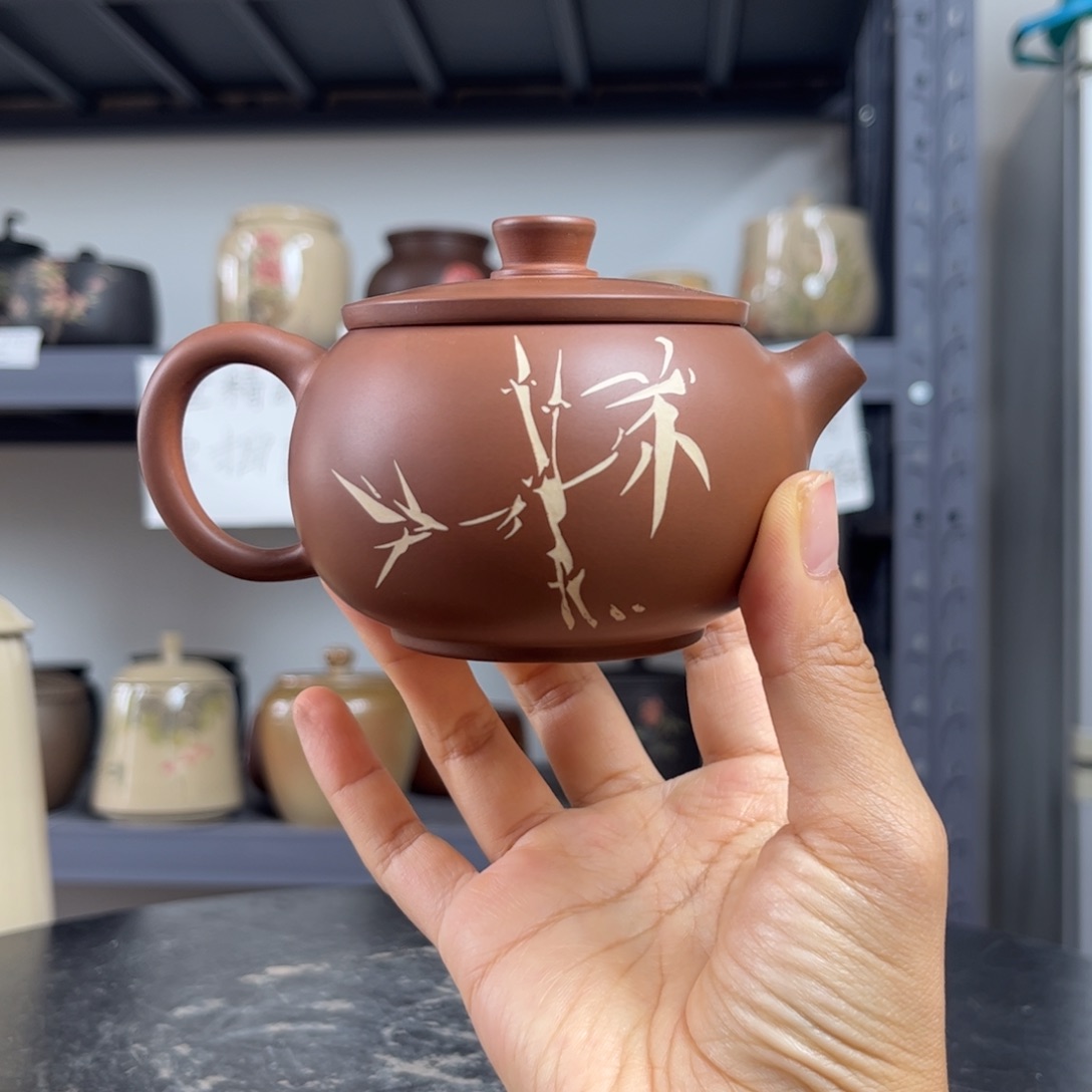 红泥哑光茶壶150ml微瑕