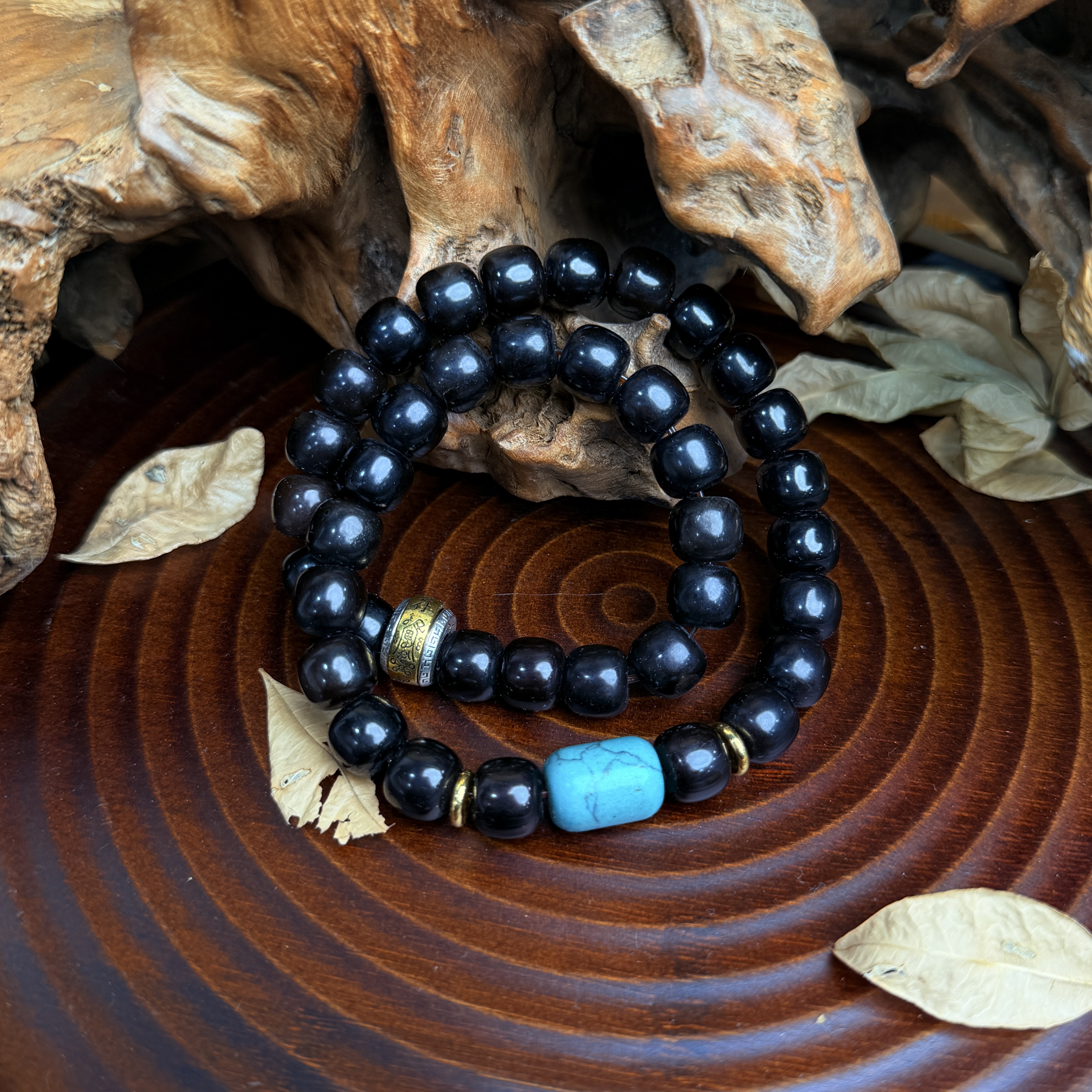 DP 1248-10*11 40颗黑双圈菩提菩提（无礼盒）