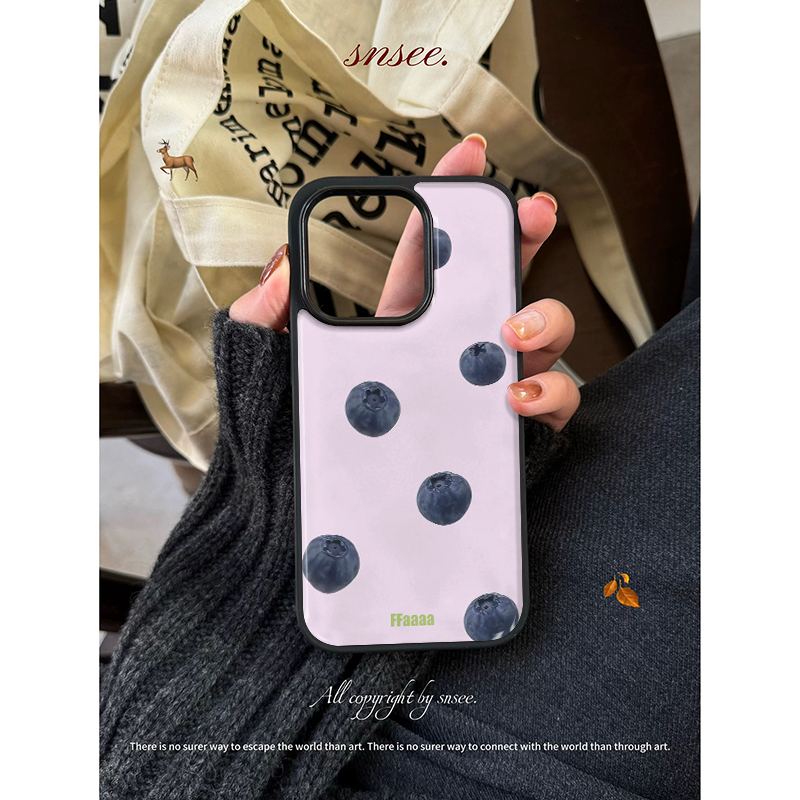 【奶油专属】韩系滴胶ins水果蓝莓适用苹果16pro女iphone15手机壳