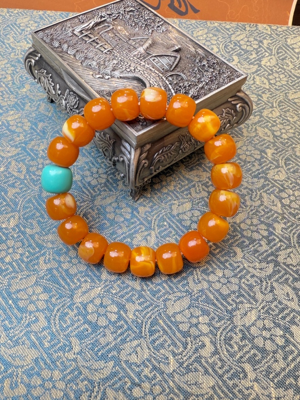 大美精选精品高端黄手串带配珠单圈精美时尚民族风经典百搭老型