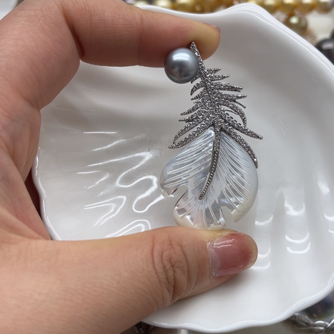 胸针海水珍珠合金