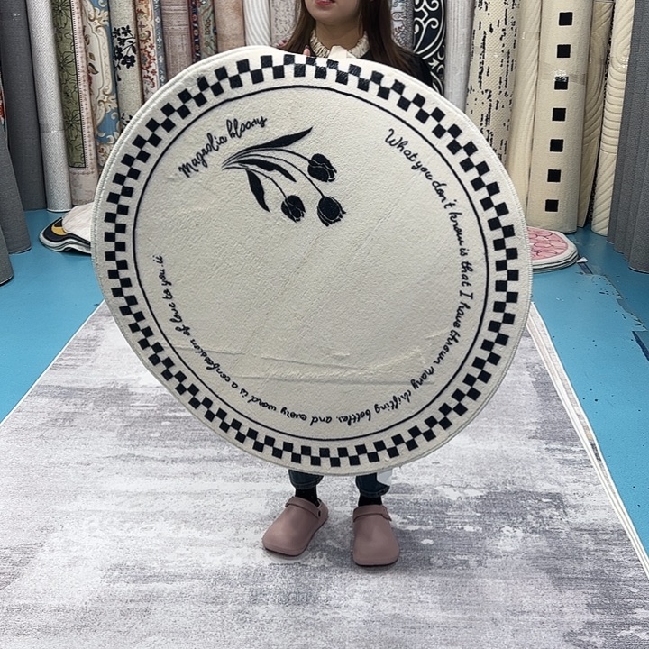 混纺加厚棉布底仿羊绒直径一米二圆全新特价福利