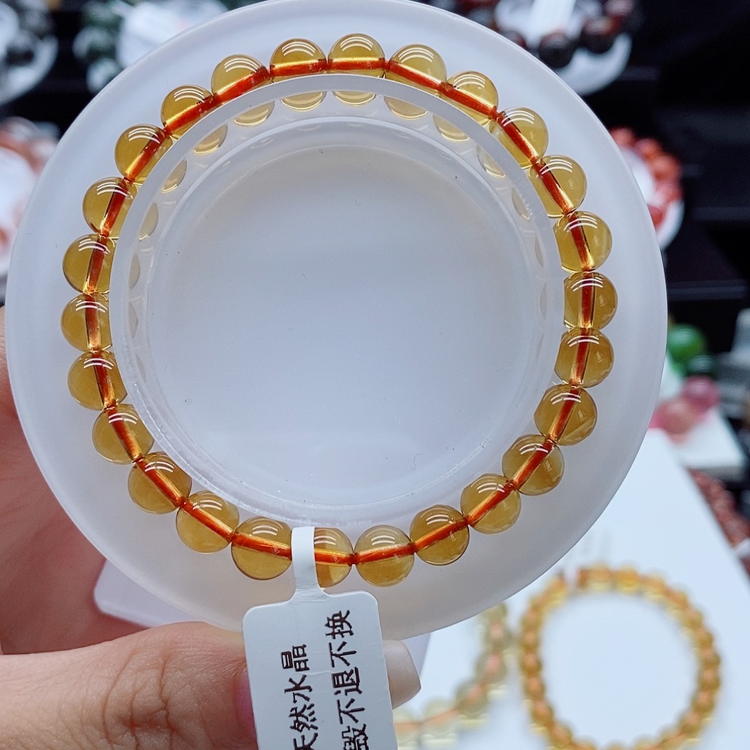 用***8未镶嵌手链水晶黄水晶