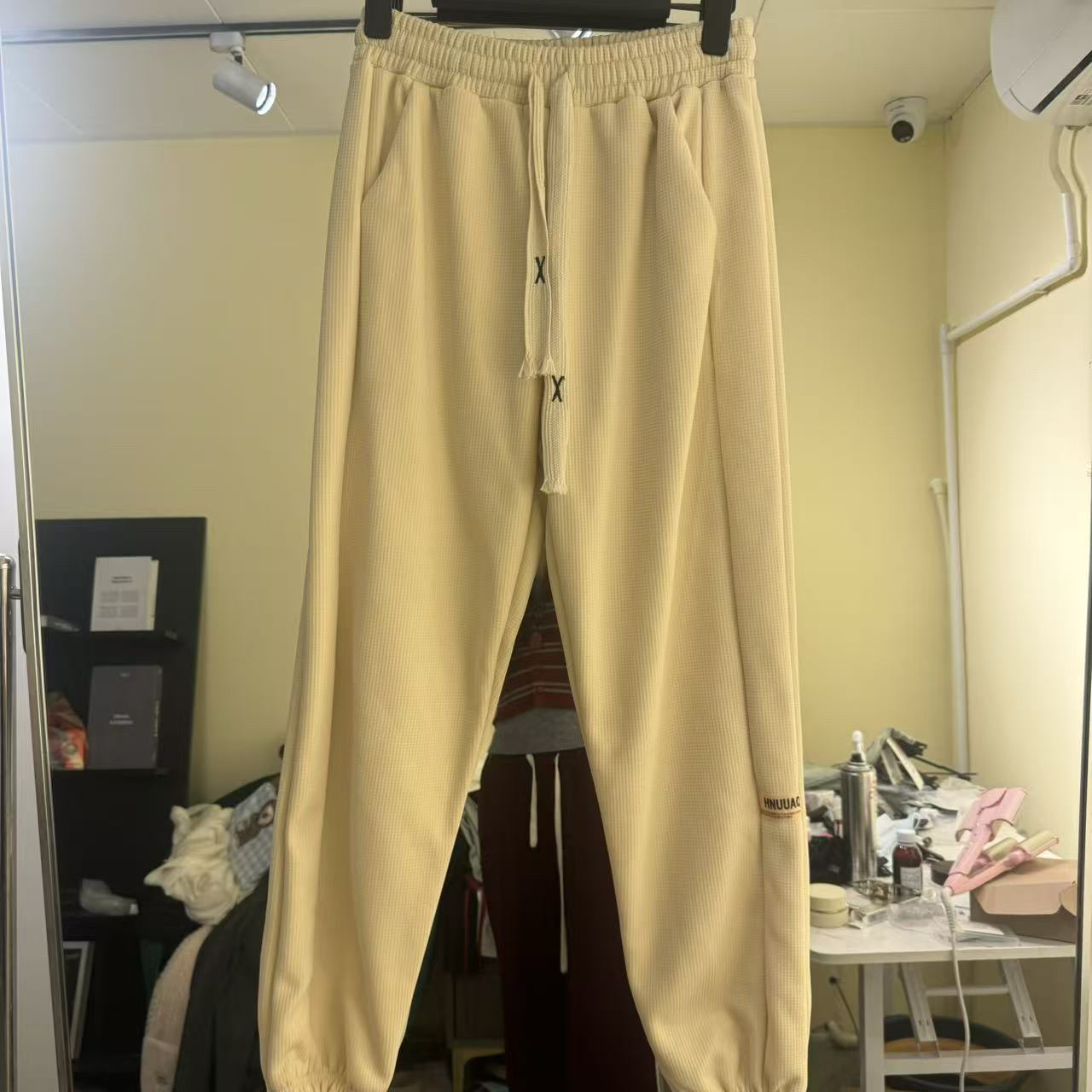 秋冬慵懒风高腰阔腿抽绳显瘦休闲裤