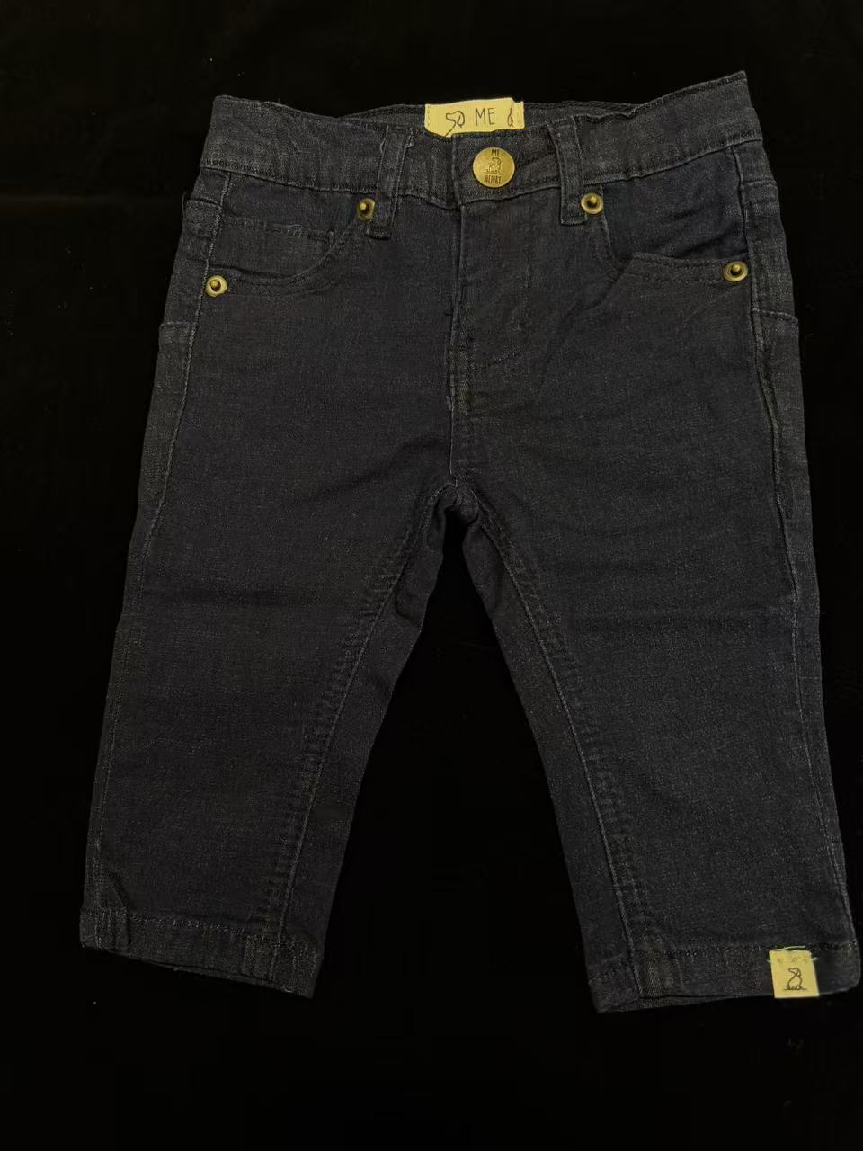 英单伦敦小狗深牛仔蓝牛仔裤（有微弹）