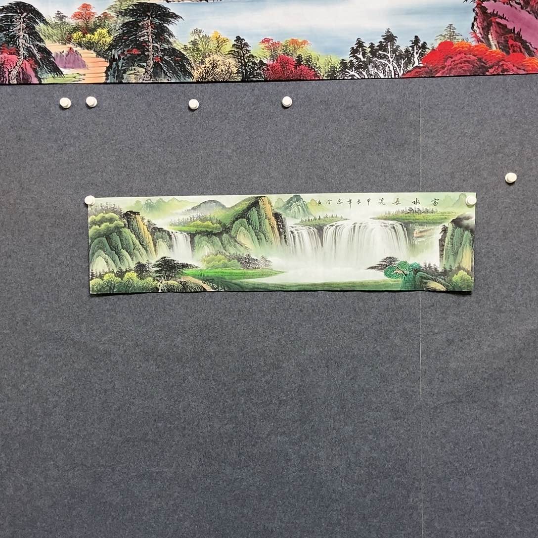 国画四尺对开一副