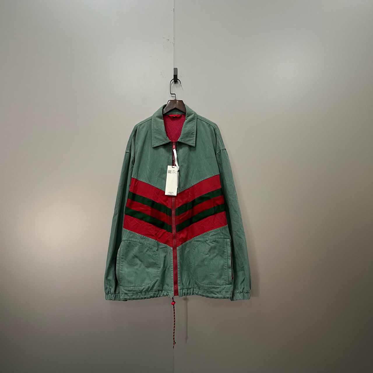 95新 GUCCI/古驰 (ll) 古驰 拼接条纹拉链夹克 50码