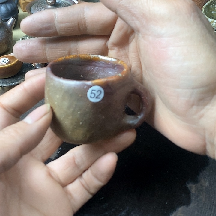 杯手工粗陶、柴烧茶器