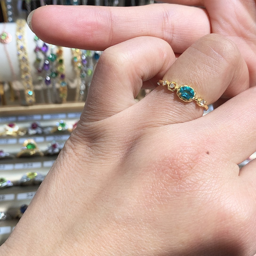 戒指托帕石银S925镶嵌