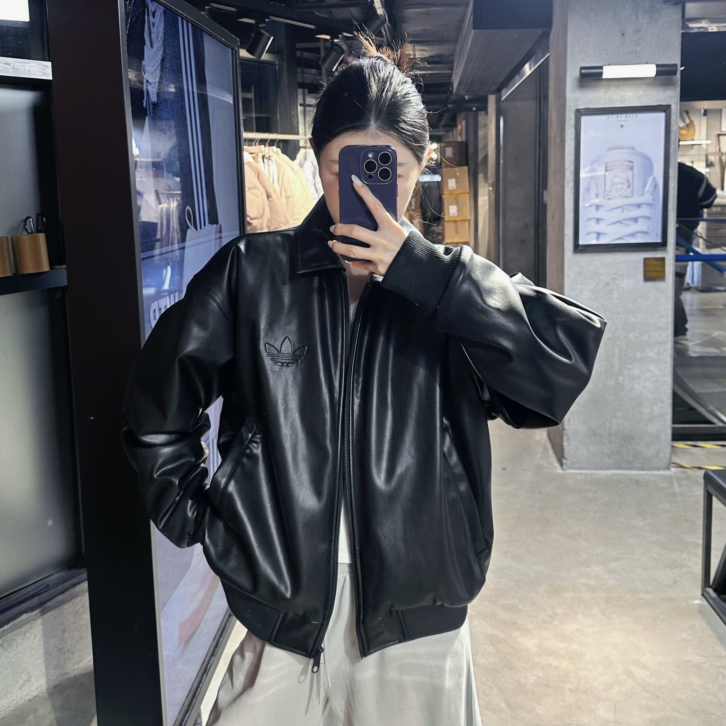 Adidas三叶草MHERPAPUJACKET休闲运动宽松夹克外套IA7525
