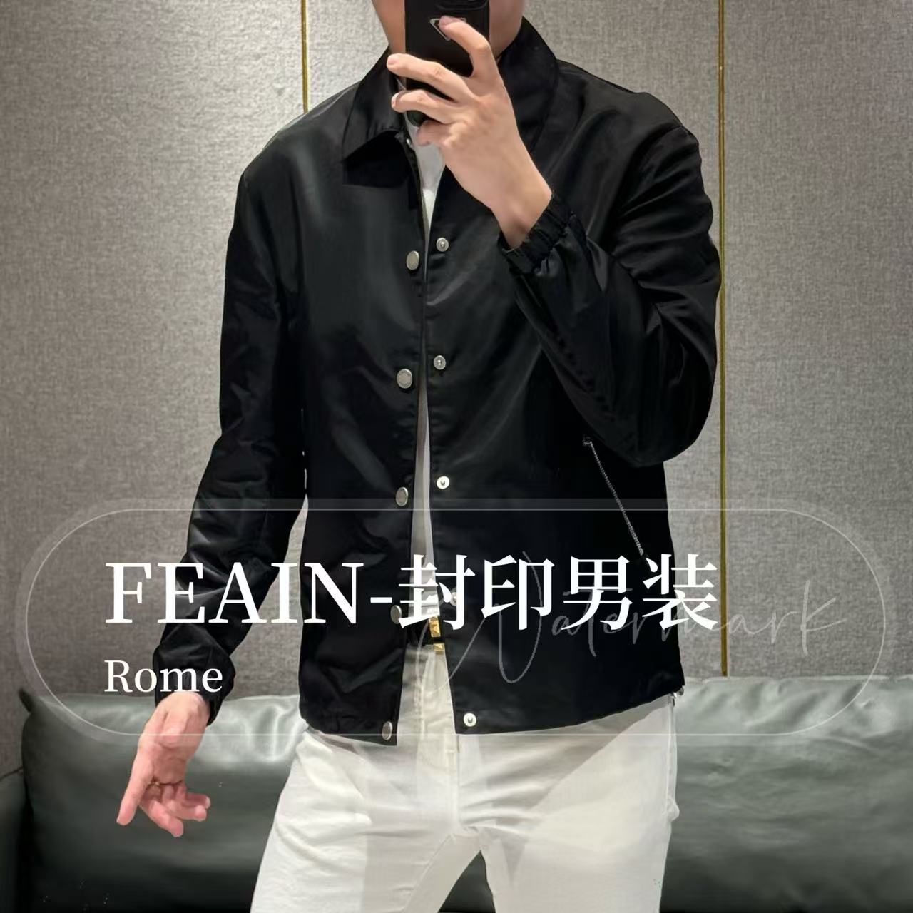 高端定制新品三防牛津布绵羊皮拼接桑蚕丝拼接内衬夹克8221